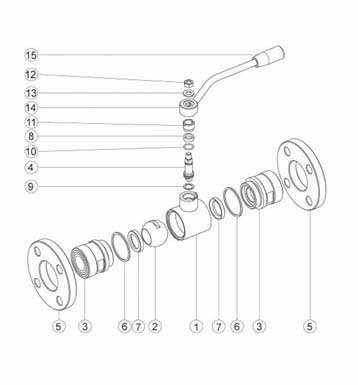 Flange Actuator Flange End Ball Valves Parts Diagram